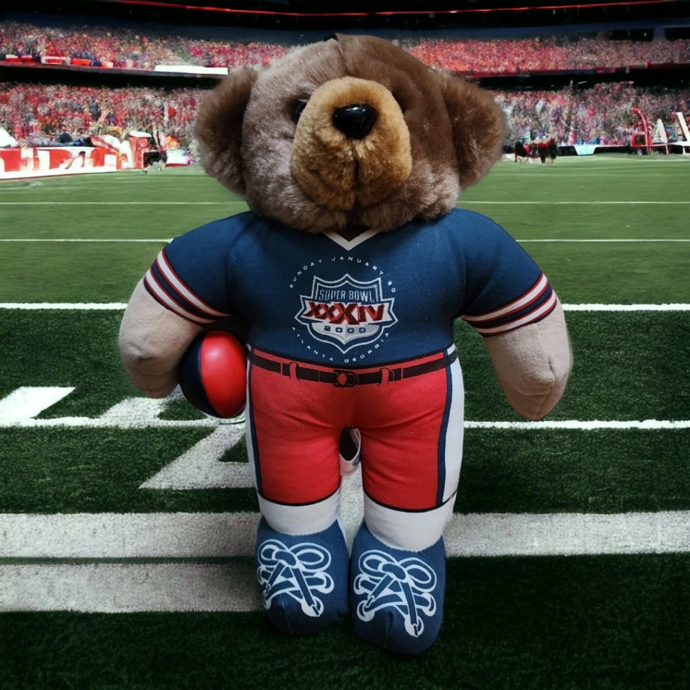 VINTAGE 2000 NFL 2000 Atlanta XXXIV Superbowl Teddy Plus